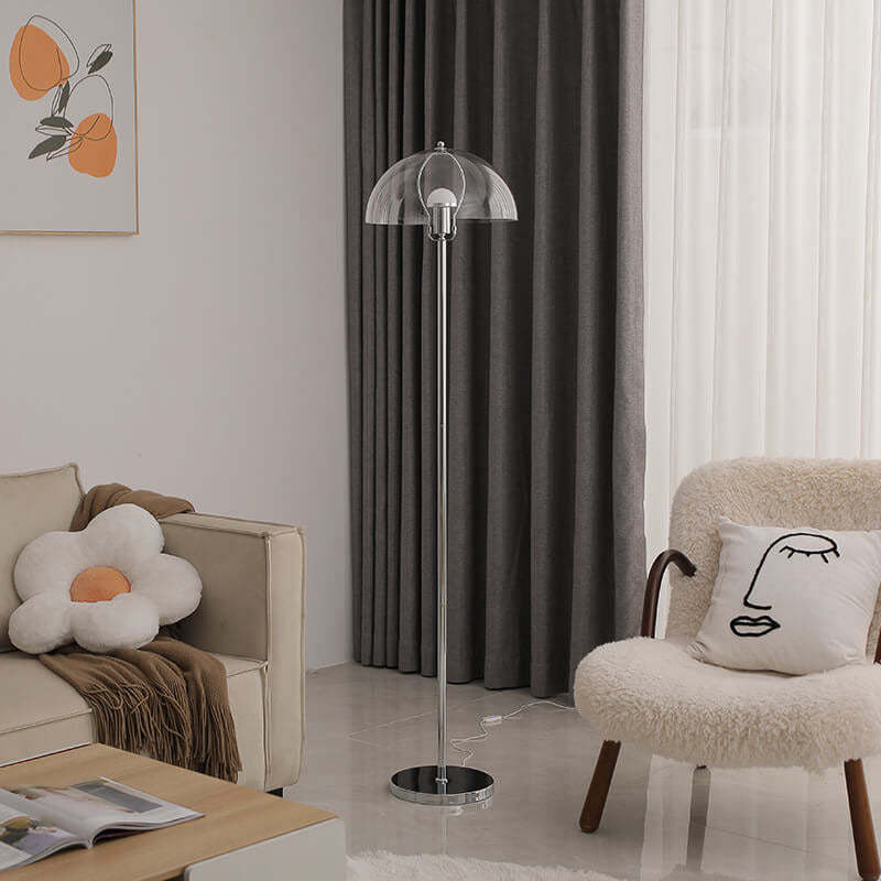 Nordic Vintage Acrylic Clear Dome LED Floor Lamp