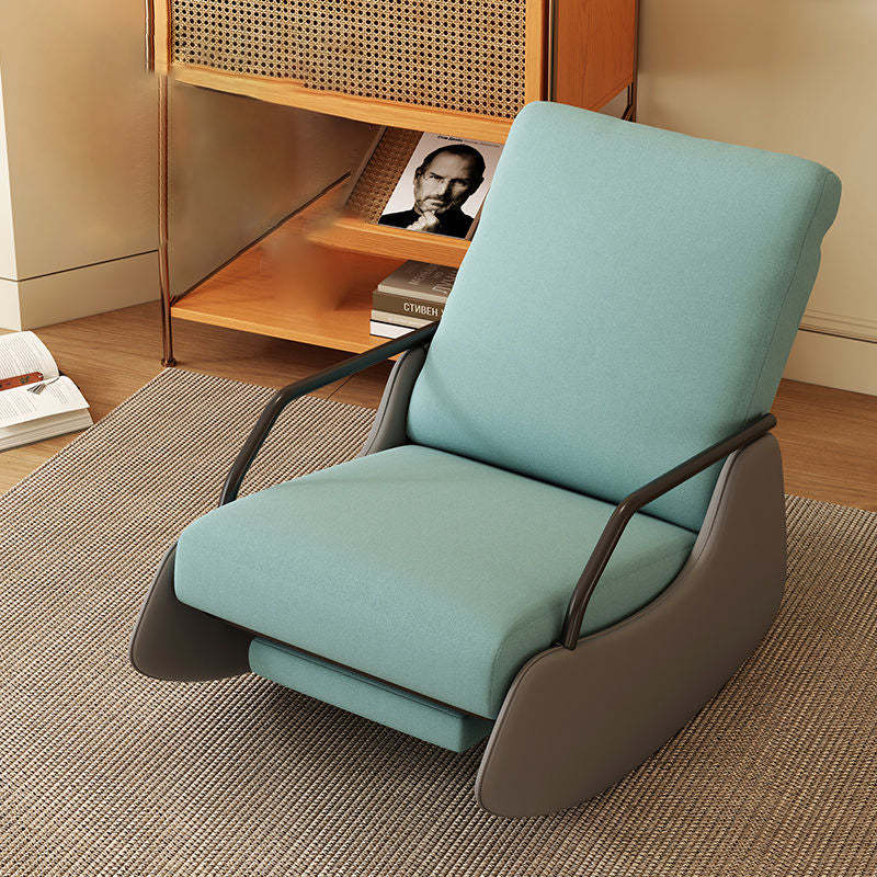 Luxury snowflake home leather recliner — With Footrest / Sponge / Mint Green