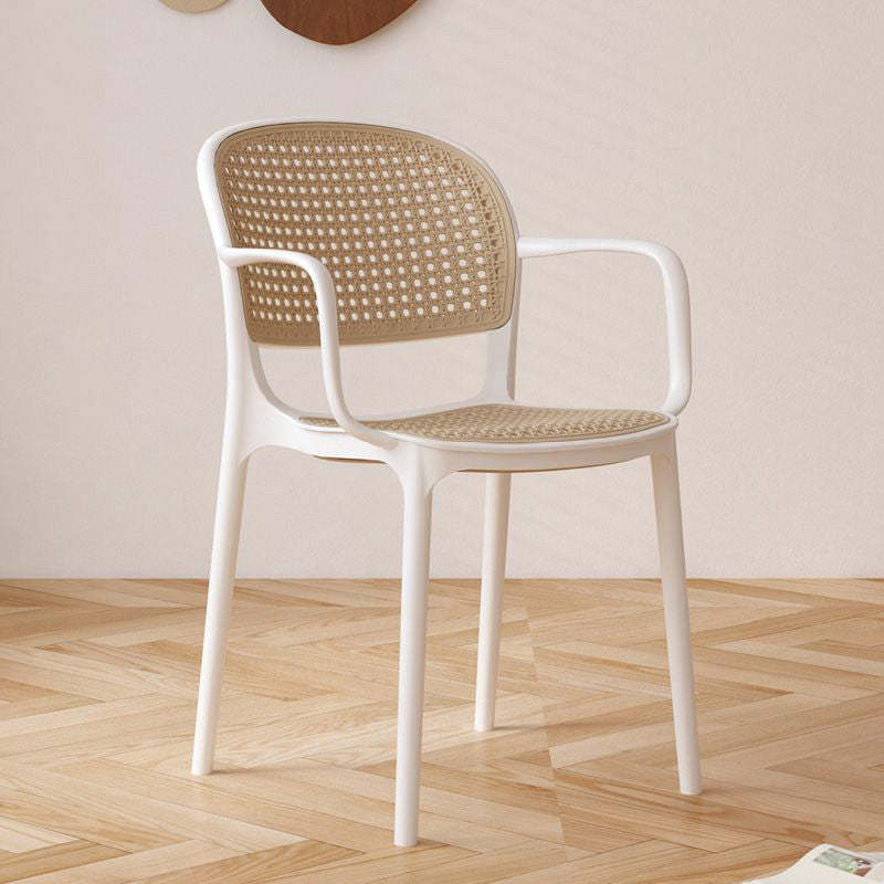 White rattan dining chairs & benches - nordic