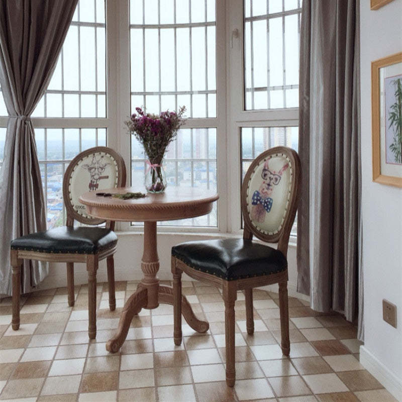 French Round Wood Three-Leg Coffee Table
