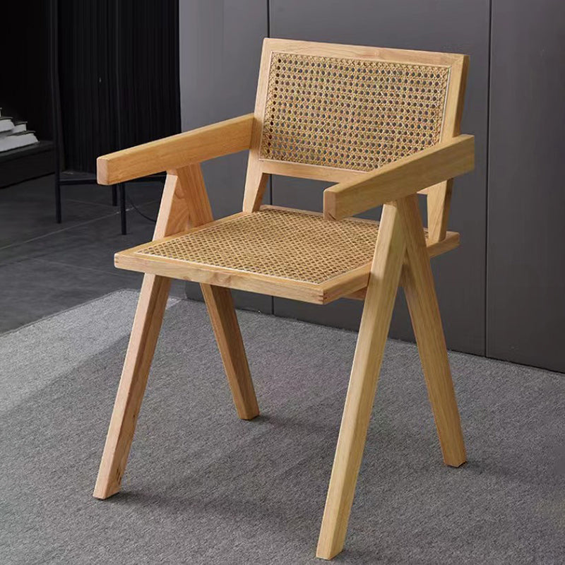 Scandinavian Wood Rattan Armchair