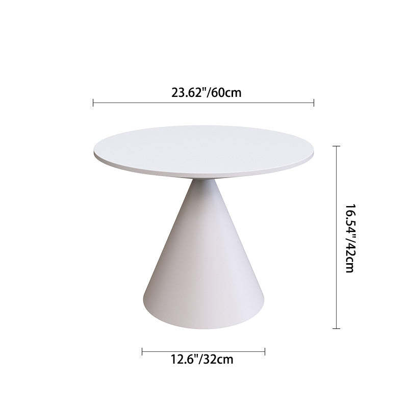 Minimalist Hourglass Iron Coffee Table — White