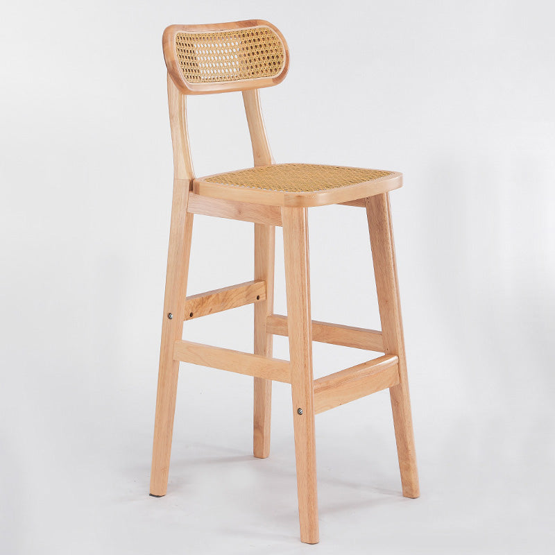 Minimalist PU Leather Open-Back Counter Stool