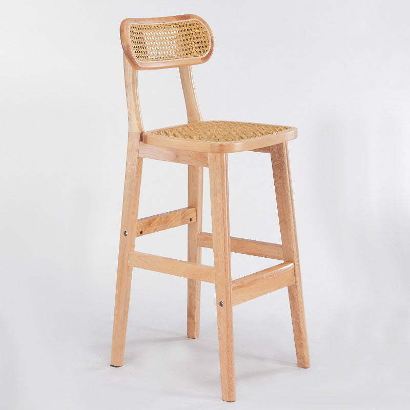 Minimalist PU Leather Open-Back Counter Stool