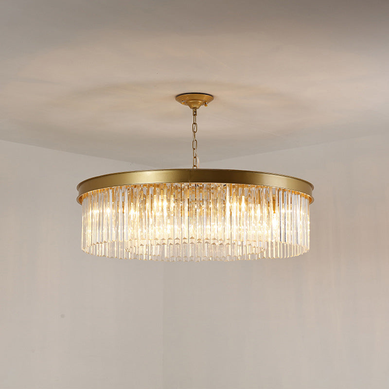 Iron Frame Tiered Crystal 8-Light Chandelier
