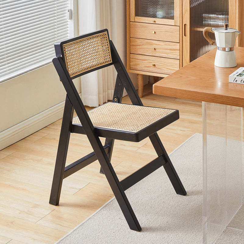 Vintage Rattan Rubberwood Dining Chair