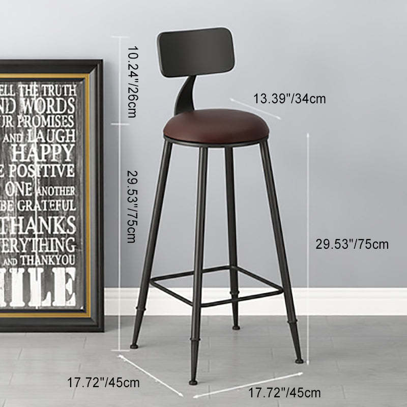 Industrial Faux Leather Bar Stool