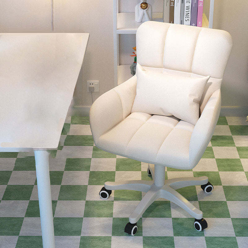 Minimalist Lattice Velvet Steel Desk Chair