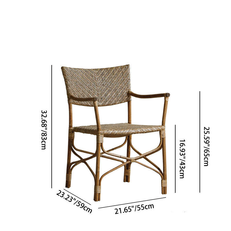 Farmhouse Woven Rattan Dining Chair