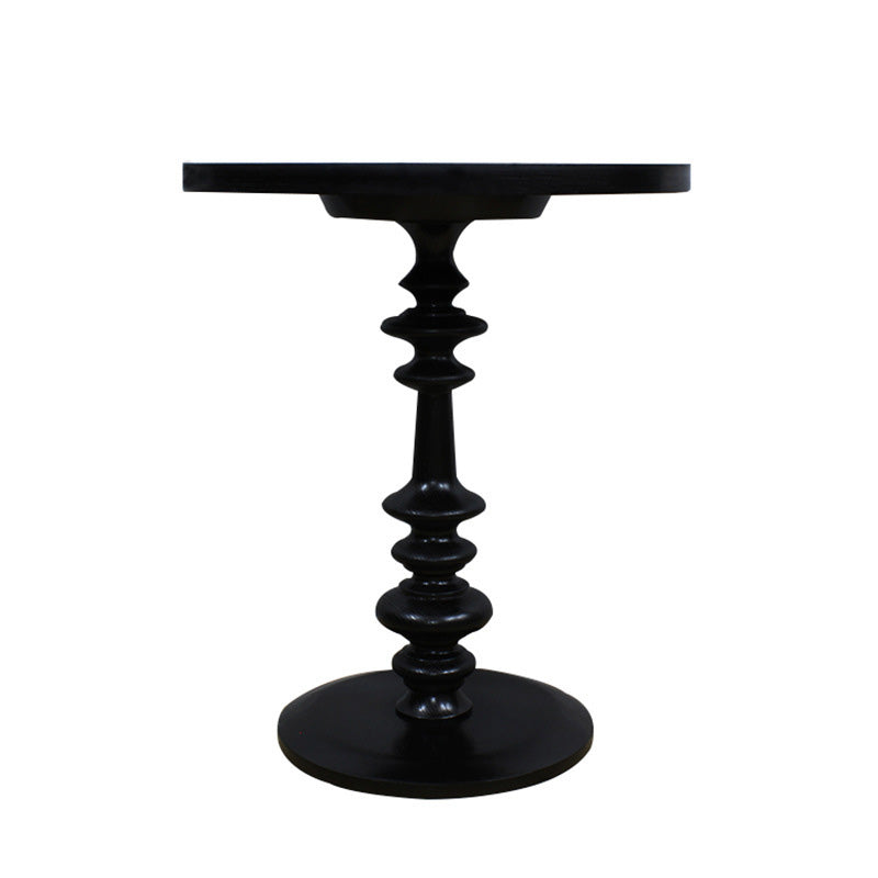 Modern Tray-Top Ash Wood Pedestal End Table