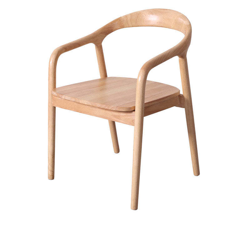 Minimalist Arched Wood Linen Dining Chair