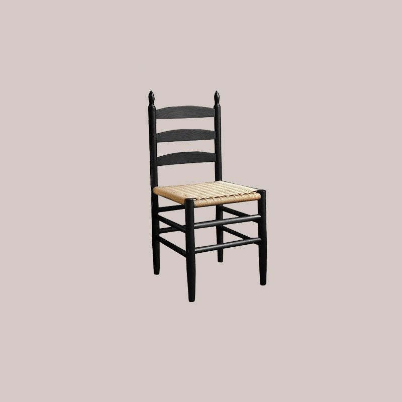 Retro Braided Rope Wood Ladder-Back Dining Chair