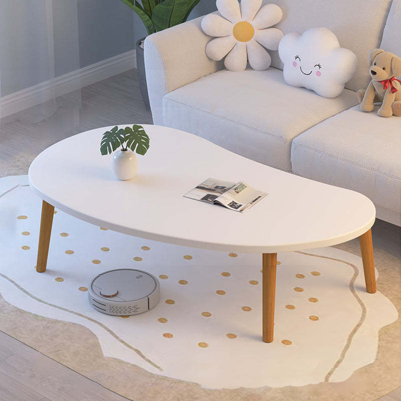 Minimalist Curved Oval Wood End Table