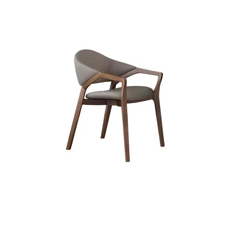Scandinavian Leather Ash Wood Dining Chair