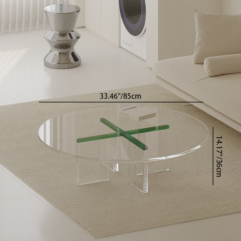 Minimalist Cross Base Acrylic Coffee Table