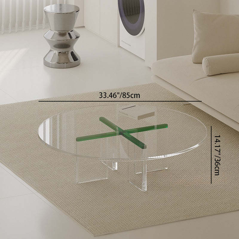 Minimalist Cross Base Acrylic Coffee Table