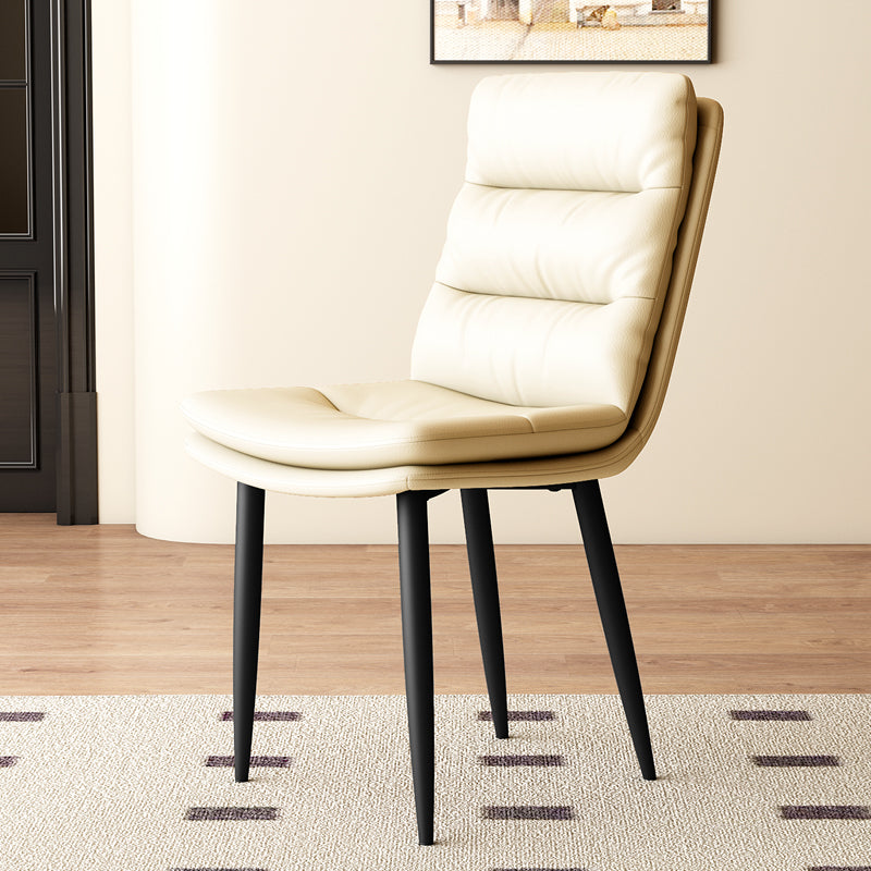 Minimalist Leather Steel Dining Chair