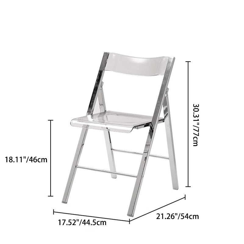 Nordic Acrylic Metal Foldable Dining Chair — Green