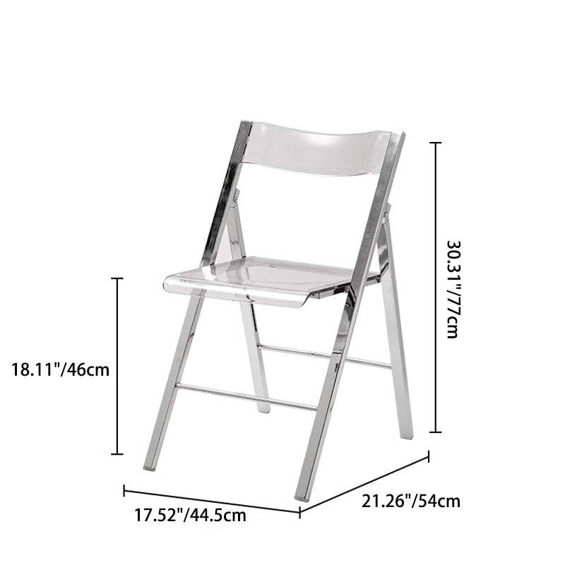 Nordic Acrylic Metal Foldable Dining Chair — Green
