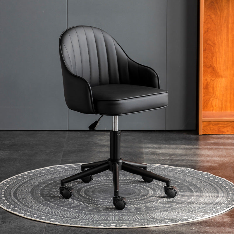 Modern Leather Steel Movable Desk Chair