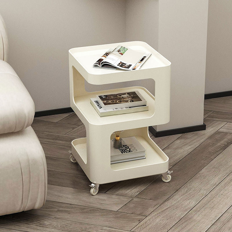 Contemporary Iron 3-Tier Movable Side Table