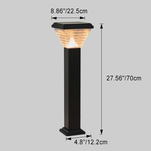 Minimalist Square Cylinder Solar LED Outdoor Light