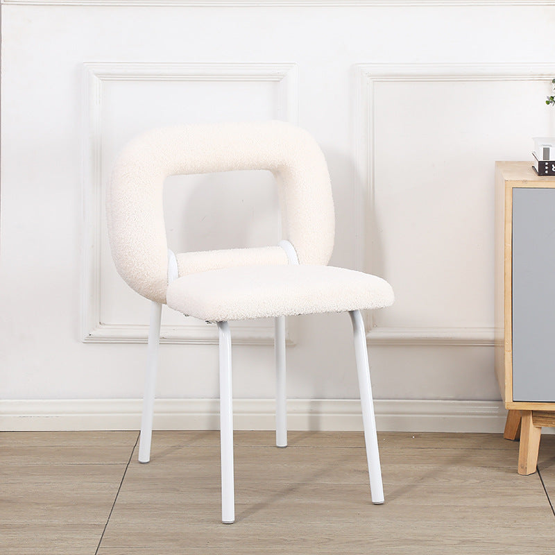 Scandinavian Lambswool Donut Dining Chair — Orange
