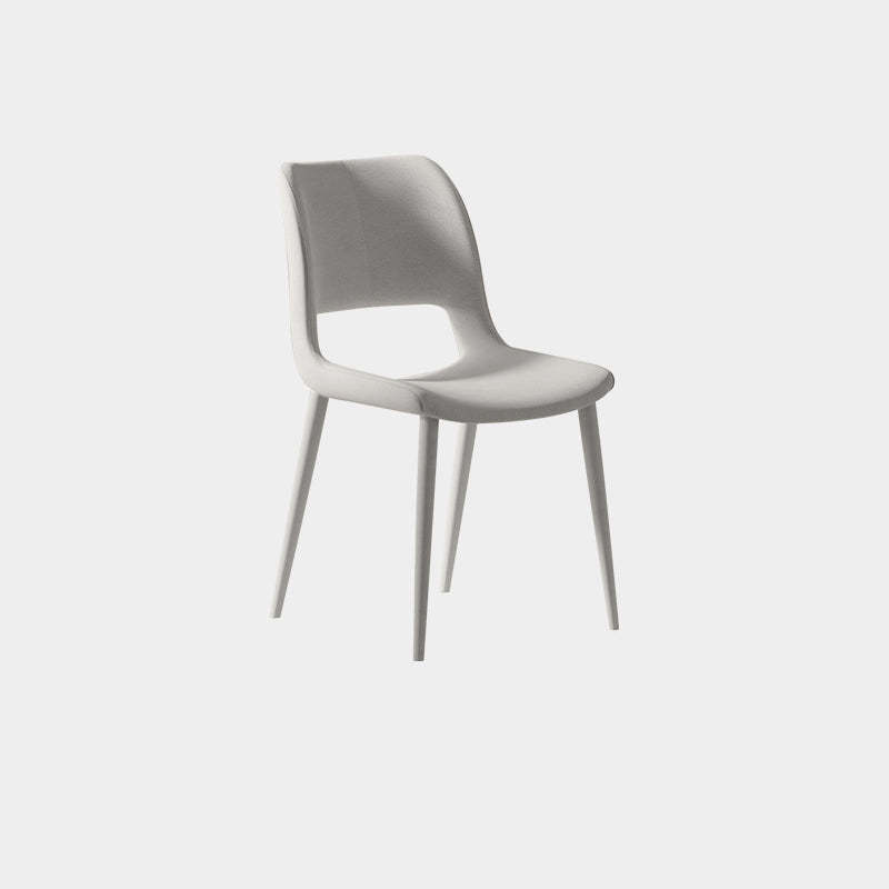 Minimalist square scratch gray leather dining chairs & benches — Light Gray