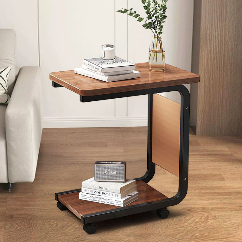 Minimalist Steel Side Table on Wheels