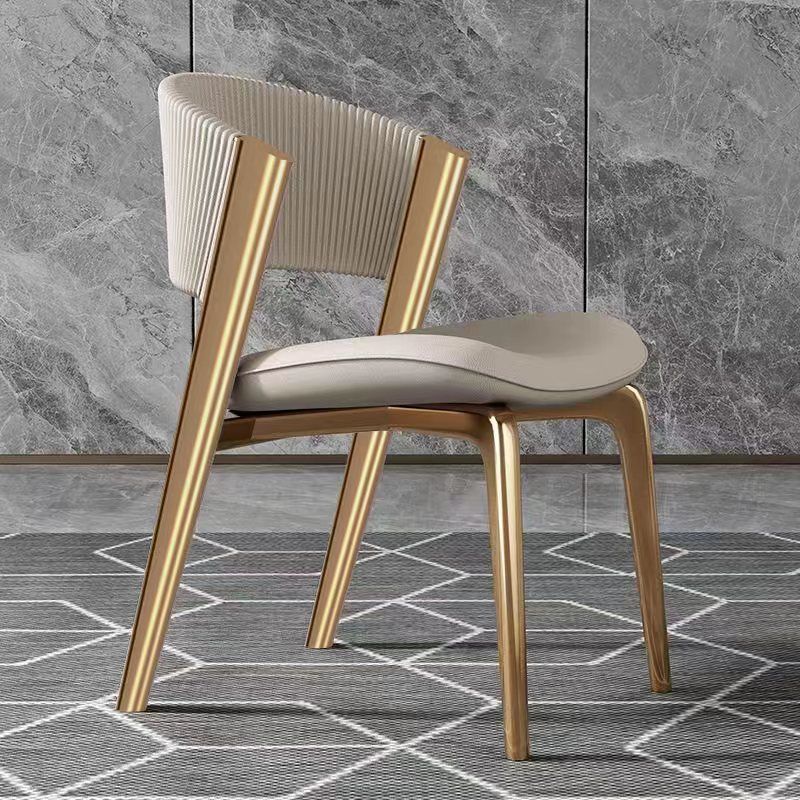 Modern Leather Stainless Steel Dining Chair