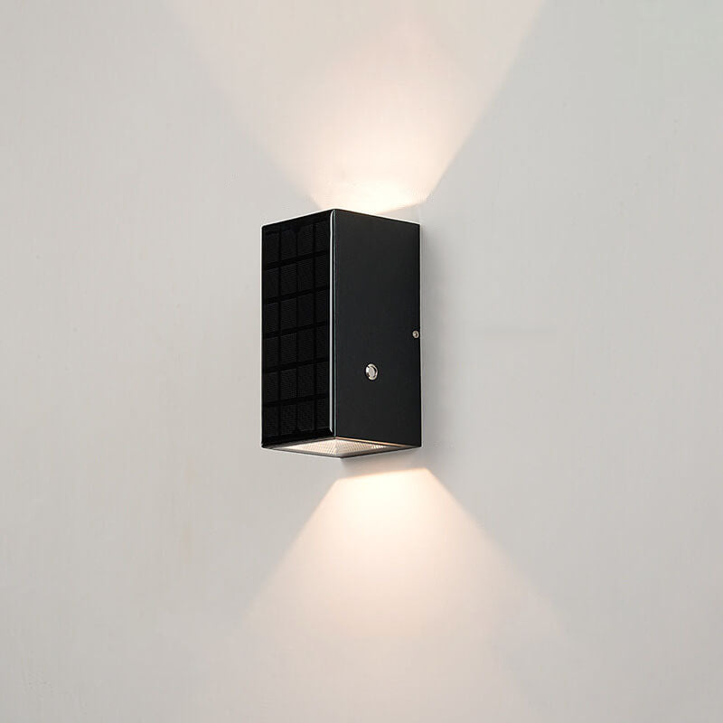 Modern Black Die-Cast Aluminum Solar Wall Light