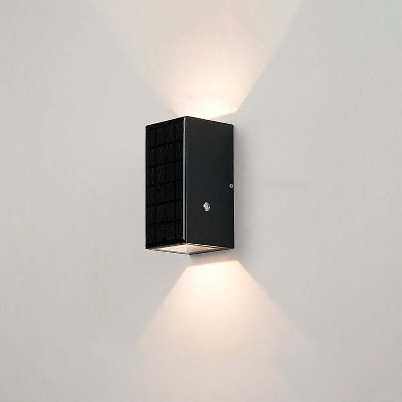 Modern Black Die-Cast Aluminum Solar Wall Light