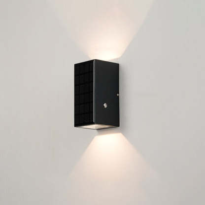 Modern Black Die-Cast Aluminum Solar Wall Light