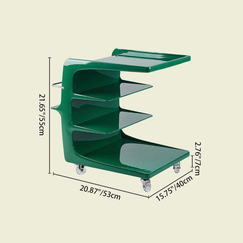 Scandinavian Stainless Steel C-Shape End Table — Olive Green