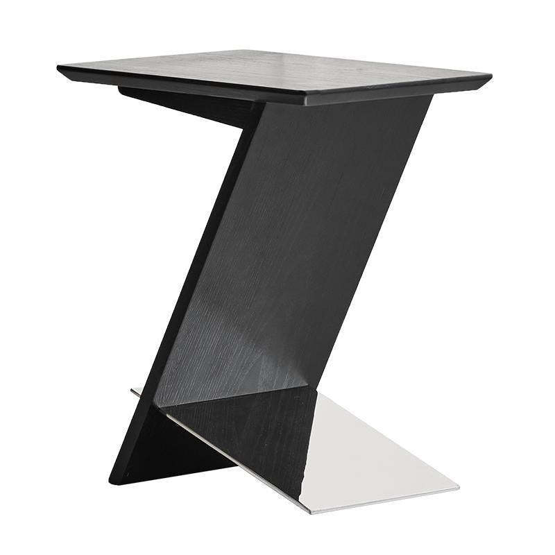 Scandinavian Z-Shape Wood Metal Coffee Table
