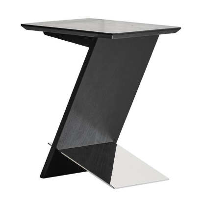 Scandinavian Z-Shape Wood Metal Coffee Table