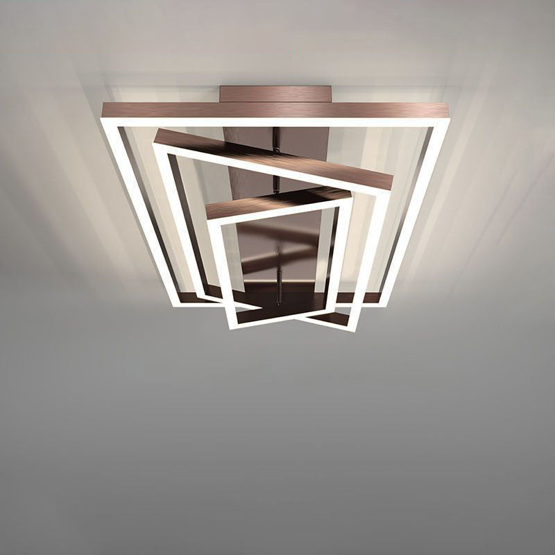 Minimalist Aluminum Multi-Layer Rectangular LED Flush Light — 4 / Warm Light (3000K) / 220V-240V For UK/AU