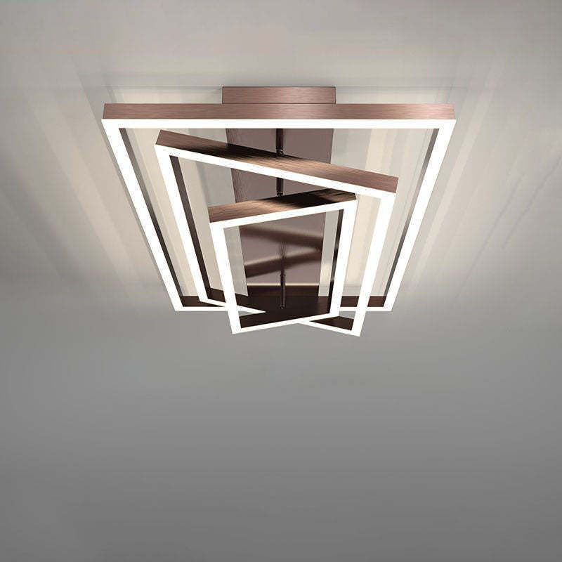 Minimalist Aluminum Multi-Layer Rectangular LED Flush Light