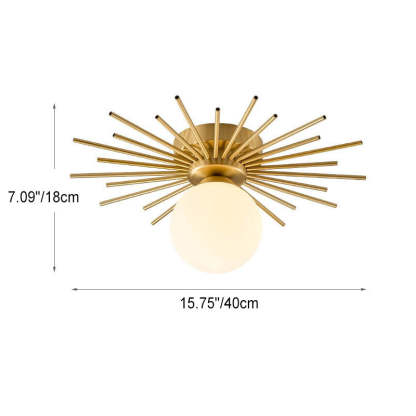 Glass Ball Semi-Flush Ceiling Light