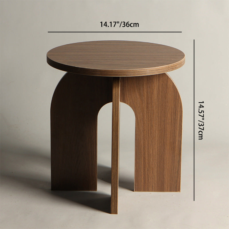 Vintage Geometric Solid Wood Side Table