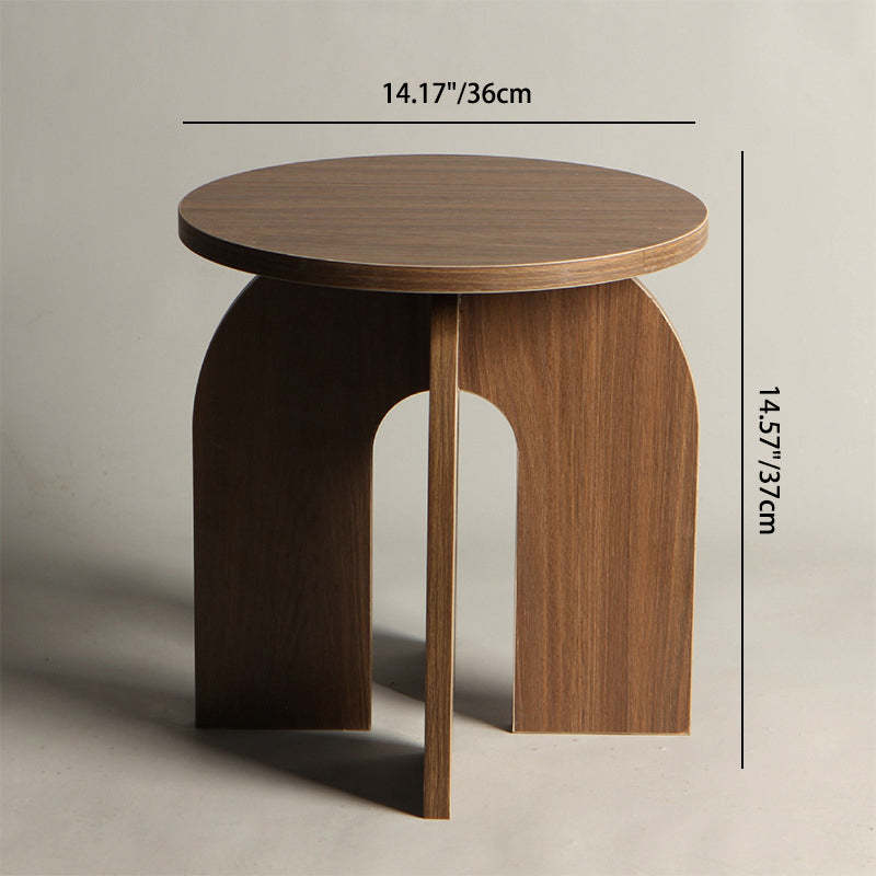 Vintage Geometric Solid Wood Side Table