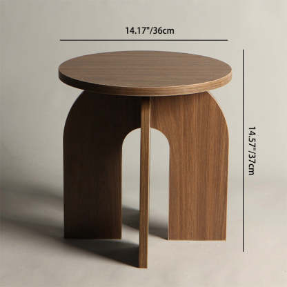 Vintage Geometric Solid Wood Side Table