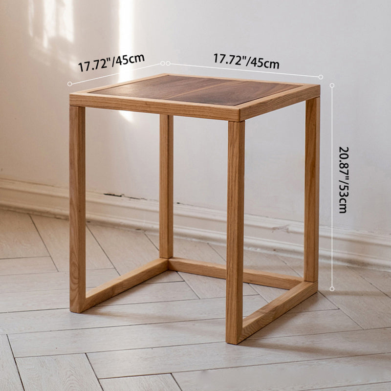 Modern Round Triangle Wood End Table