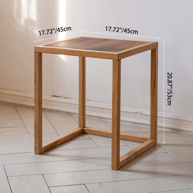 Modern Round Triangle Wood End Table