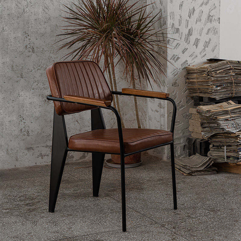 Brown metal dining chairs & benches for dining room, Lighom