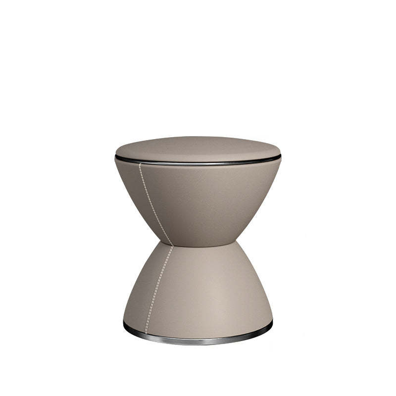 Minimalist Hourglass Leather Steel Stool