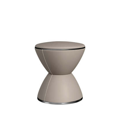Minimalist Hourglass Leather Steel Stool