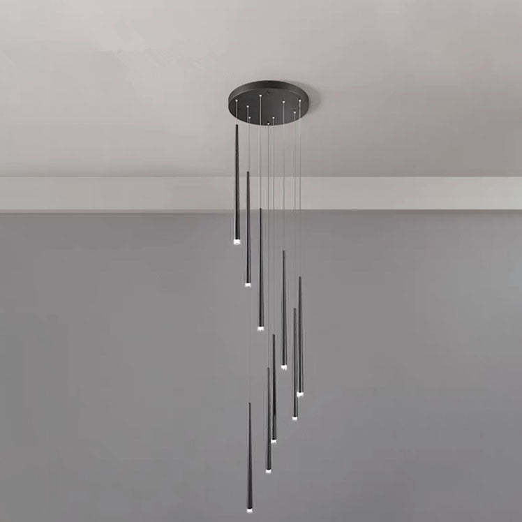 Minimalist tube tapered black chandeliers — Natural White (4000K) / Matte Black / 110V-120V (US/CA)