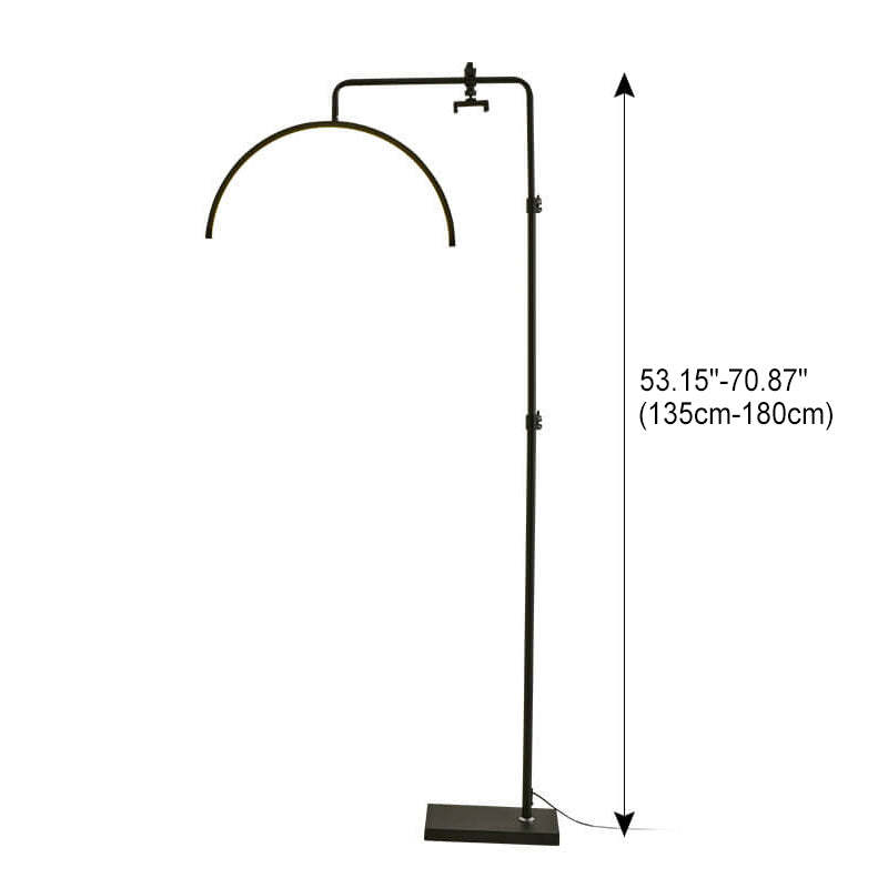 Minimalist Half-Moon Iron Retractable LED Floor Lamp