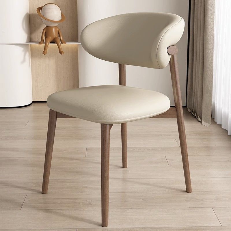 Nordic Leather Metal Dining Chair — Brown + Black Frame